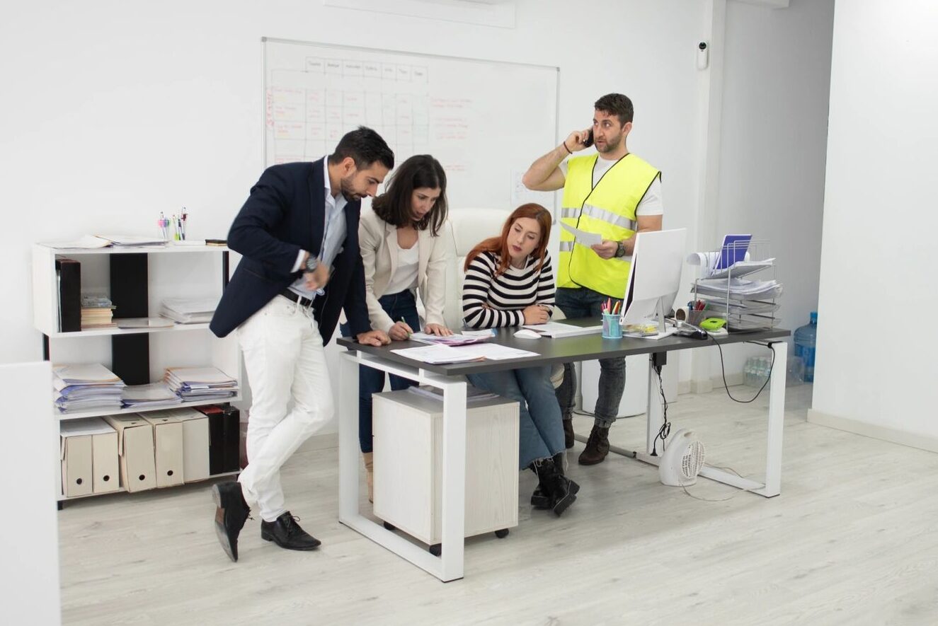 modern office renovation team